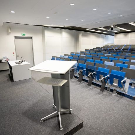 Modern TUDIAS lecture hall with podium